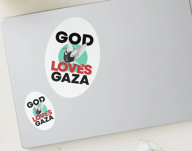God Loves Gaza Logo Sticker (Large)